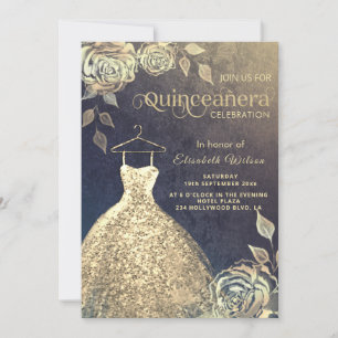 Convite Douradas sequências de ouro de tendências rosas 