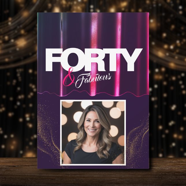 Convite Dourado Alto Salto Elegante 40 e Fabuloso Aniversá (Criador carregado)