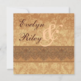 Convite Dourado antigo E401 do casamento tema