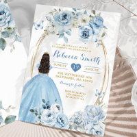 Dourado Baby Blue Floral Princess Quinceañera
