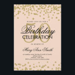 Convite Dourado Blush Pink 50th Birthday Glitter Confetti<br><div class="desc">Elegante 50º aniversário Faux Glitter Confetti Dourado Blush Pink modelo de convite. Excelente para 50ª festa de aniversário e muito mais!</div>
