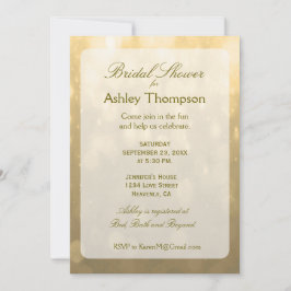 Convite Dourado Bokeh | CHÁ DE PANELA