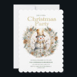 Convite Dourado Branca Snowman Greenery Festa de Natal<br><div class="desc">Convite de festas de Natal com a pintura de um boneco de ouro e neve branco emoldurado por cones de pínus, flores brancas e verde. Personalize com suas informações de partido. Entre em contato comigo para obter assistência com suas personalizações ou para solicitar outros produtos Zazzle correspondentes ou coordenadores para...</div>
