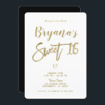 Convite Dourado branco e preto Mínimo de Chic Sweet 16<br><div class="desc">Personalizar para qualquer evento</div>