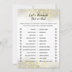 Convite Dourado Branco Este Ou Aquele Jogo Da Festa De Bru
