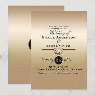 Convite Dourado Brilho Brilhante Metálico Elegante Sofisti