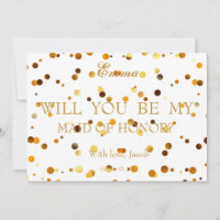 Dourado Brilho Você Será Minha MADRINHA DE CASAMEN