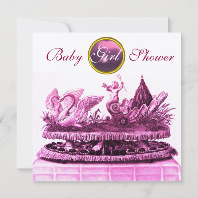 CONVITE DOURADO CARÁTER DOS SUANS/CUPCAKES, CHÁ DE FRALDAS (Frente)