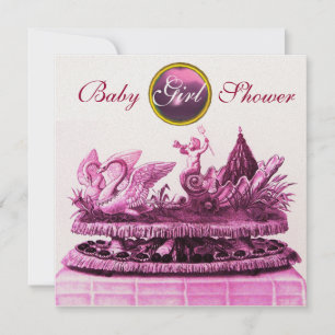 CONVITE DOURADO CARÁTER DOS SUANS/CUPCAKES, CHÁ DE FRALDAS