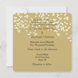 Convite Dourado Casamento Confetti