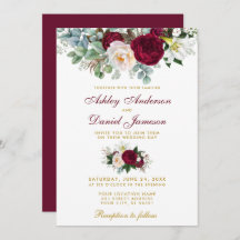 Dourado Casamento Floral da Elegante Burgundy