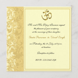 Convite Dourado casamento hindu