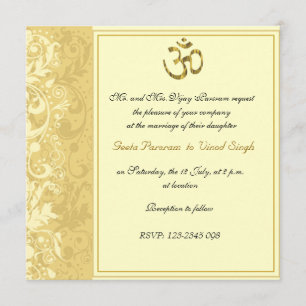 Convite Dourado casamento hindu