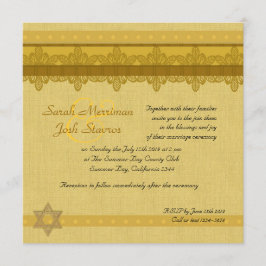 Convite Dourado casamento judeu de Damask Brocade