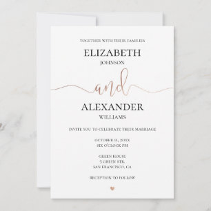 Convite Dourado casamento simples e elegante. Detalhes da