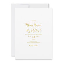 Convite Dourado Casual Simples Elegante