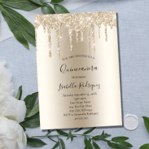 Dourado Champanhe com Brilho Quinceanera