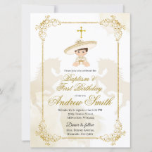 Dourado Charro Baptism espanhol mexicano e anivers
