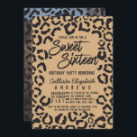 Convite Dourado Chita Leopard, 16 Foto<br><div class="desc">Este moderno e moderno convite de 16 fotos com o tema safari é perfeito para uma adolescente de tendências e na moda. Ele apresenta um quadro de impressão de um animal preto leopardo chita desenhado à mão sobre um fundo simples de tom dourado com tipografia de bruxaria personalizada. Também inclui...</div>