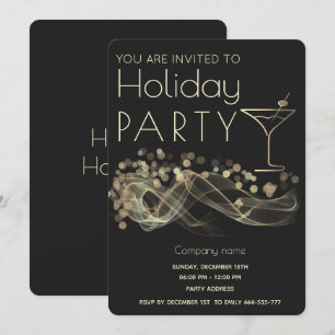 Convite Dourado cocktail de vaivém festas de empresas