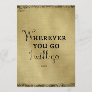 Convite Dourado com a Bíblia Verse aonde quer que vá...