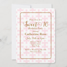Convite Dourado, cor-de-rosa e Quebra-cabeça branco, doce 