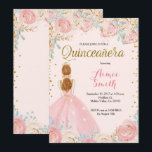 Convite Dourado cor-de-rosa elegante de<br><div class="desc">Convite Dourado cor-de-rosa elegante de Quinceanera</div>