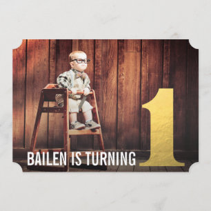 Convite Dourado da foto do número um do primeiro