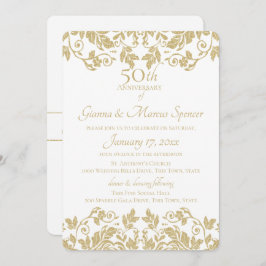 Convite Dourado Damask 50º Aniversário