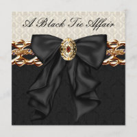 Dourado Damask Black Tie Formal Partido Corporativ