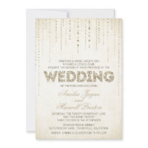 Convite Dourado de Casamento de Olhar para a Glitt