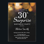 Convite Dourado do aniversário de 30 anos da<br><div class="desc">Cartão Dourado do convite do aniversário de 30 anos da surpresa do brilho. Aniversário adulto. Fundo Dourado de Bokeh do brilho. 13o 15o 16o 18o 10o 2ø 30o 40th 50th 60th 90 100th do 80 do 70. Alguma idade. Para uma personalização mais adicional, clique por favor "personalizam-no" botão e usam-nos...</div>
