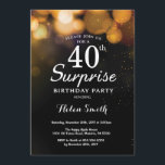 Convite Dourado do aniversário de 40 anos da<br><div class="desc">Cartão Dourado do convite do aniversário de 40 anos da surpresa do brilho. Aniversário adulto. Fundo Dourado de Bokeh do brilho. 13o 15o 16o 18o 10o 2ø 30o 40th 50th 60th 90 100th do 80 do 70. Alguma idade. Para uma personalização mais adicional, clique por favor "personalizam-no" botão e usam-nos...</div>