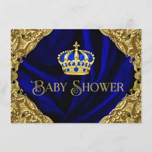 Convite Dourado do chá de fraldas da coroa dos