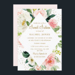 Convite Dourado, Doce Dezesseis e , de cor rosa geométrica<br><div class="desc">Mais modernos convites florais dos Dezesseis na Loja Little Bayleigh!</div>