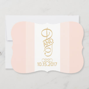 Convite Dourado e Blush
