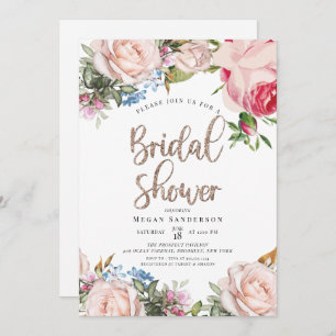 Convite Dourado e Floral Bridal Brunch