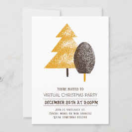 Convite Dourado E Marrom Da Festa De Natal Virtual