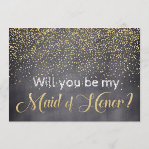Convite Dourado e quadro será minha Madrinha de casamento