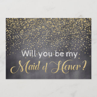 Convite Dourado e quadro será minha Madrinha de casamento