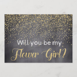 Convite Dourado e quadro vai ser minha garota florista?