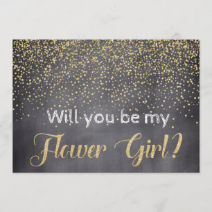 Convite Dourado e quadro vai ser minha garota florista?