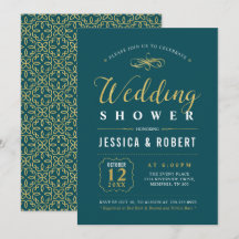 Dourado e Teal | Chá de casamento Elegante