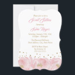 Convite Dourado Elegante Peony Doce Dezesseis<br><div class="desc">Mais bonito 16 convites na Loja Little Bayleigh!</div>