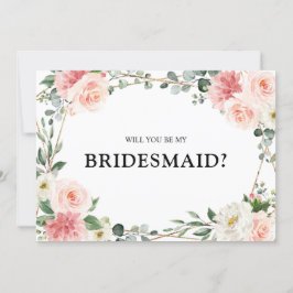 Convite Dourado Floral Rosa Esbranquiçado Você Será Minha 