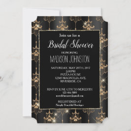 Convite Dourado Geliers Pretos