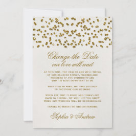 Convite Dourado Glamor Glitter Confetti Altere a Data