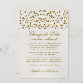 Convite Dourado Glamor Glitter Confetti Altere a Data