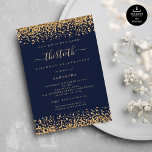 Convite Dourado Glitter Script Marinho Blue Glam 30 Party<br><div class="desc">Festa de 30 de Glitter Dourado Elegante do Marinho Blue Glam Script. Disponível digitalmente e impresso. Um pequeno brilho na comemoração do seu trigésimo aniversário, uma falsa borda reluzente está em cada lado de cima e de baixo em um histórico clássico de marinho, e o trigésimo está em um roteiro...</div>