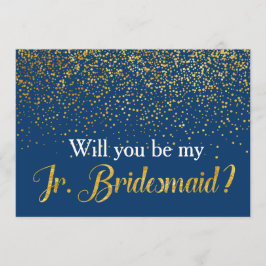 Convite Dourado Marinho de Confetti Você será a Minha Jr. 